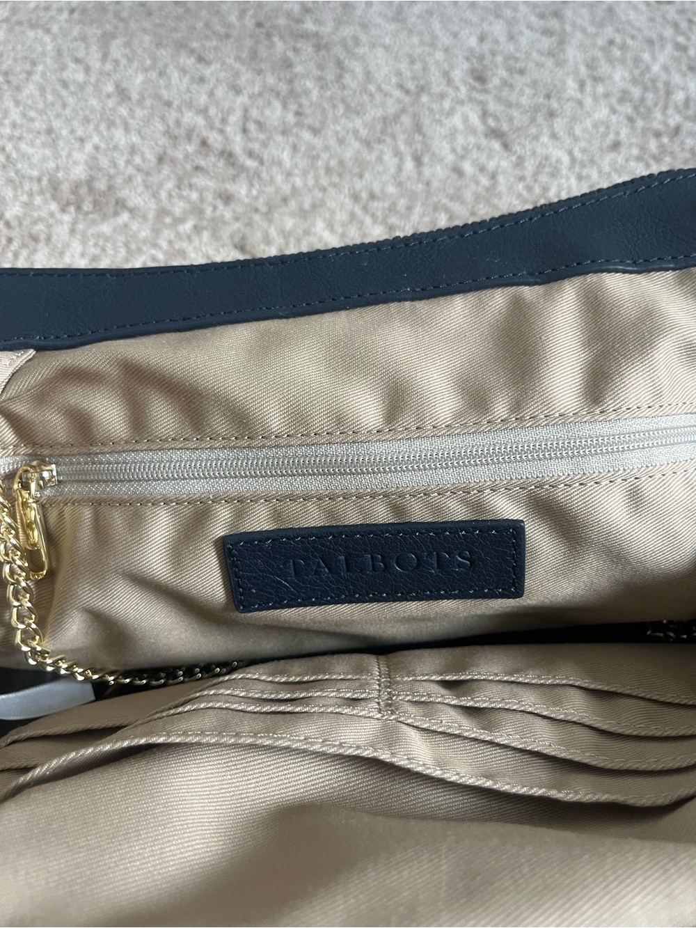 Talbots Navy Trim Light Blue Handbag - Picture 4 of 6